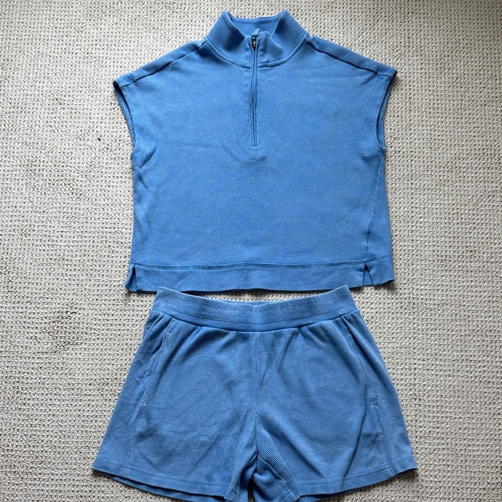 Sundry Blue Sleeveless Top and Shorts Set